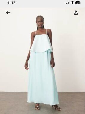 Arrange by ASOS Strapless Layered Aqua Maxi Dress
